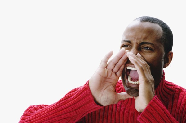 Portrait of African man yelling