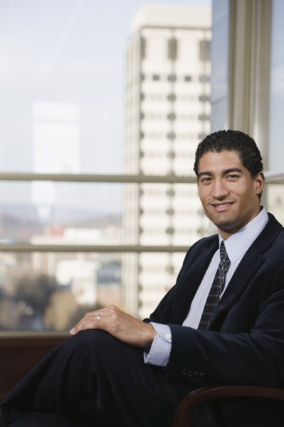 Businessman smiling