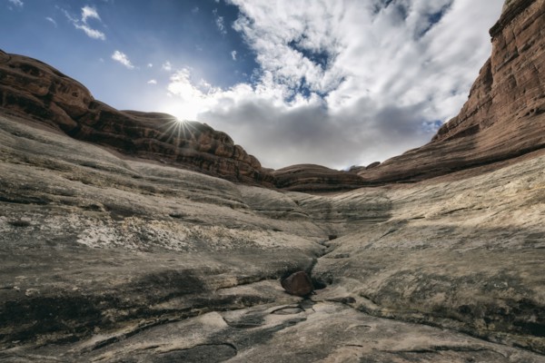 Clouds over canyon in Moab