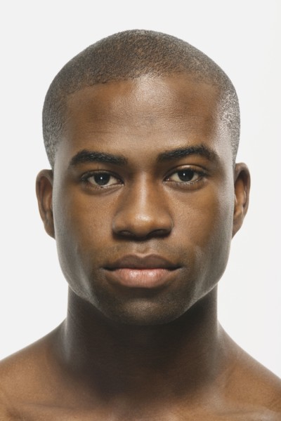 Close up of African American man's face