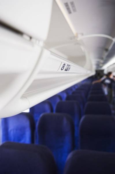 Inside of commercial airplane