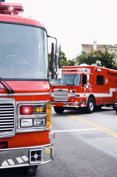 Emergency vehicles responding to emergency