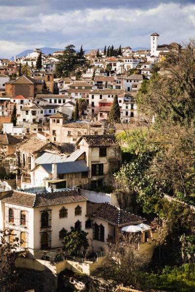 Quaint town on hillside