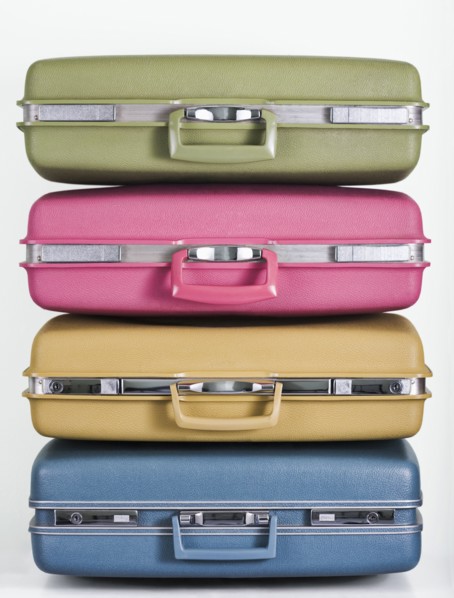 Pile of multicolor suitcases
