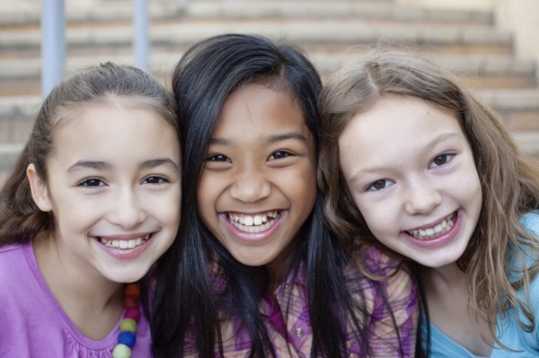 Grinning friends