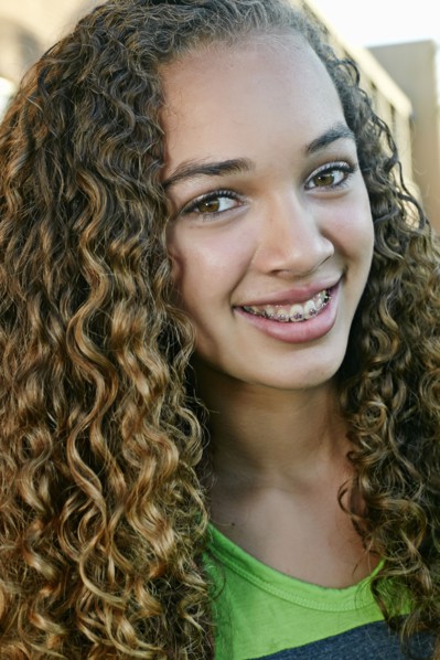 Mixed race girl smiling