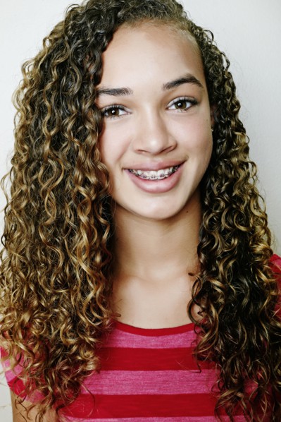 Mixed race girl smiling