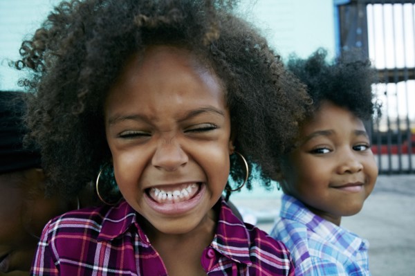 Close up of smiling girls