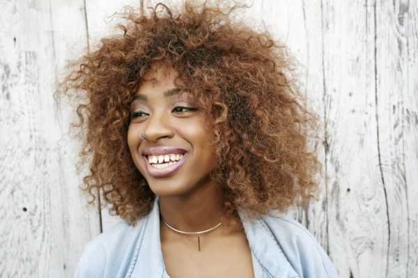 Close up of smiling black woman