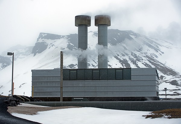 Power plant in arctic landscape