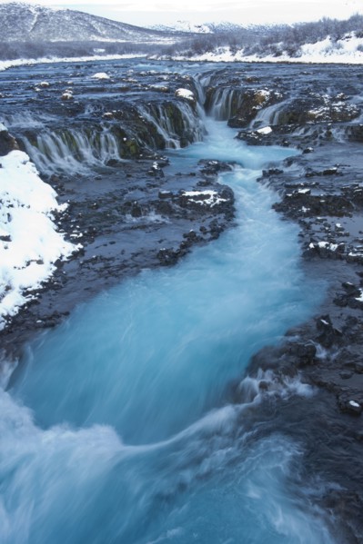 River flowing from waterfall
