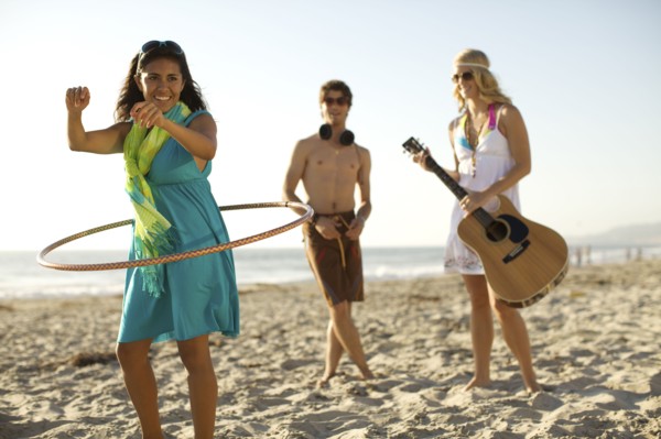 Friends playing on beach
