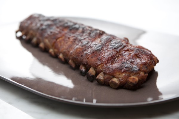 Pork ribs on platter