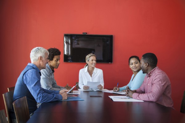 Business people talking in conference room meeting