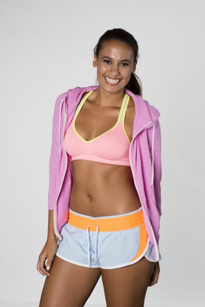 Mixed race woman wearing sportswear