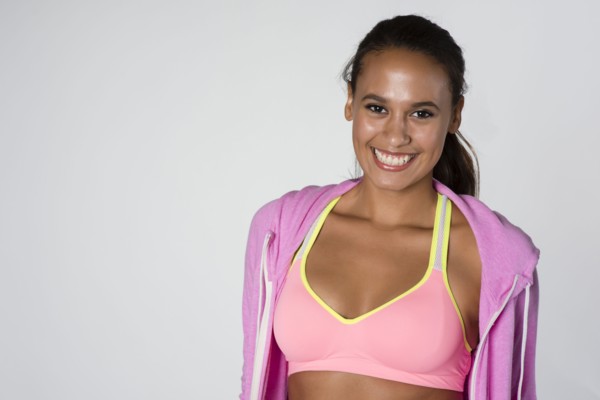 Mixed race woman wearing sportswear