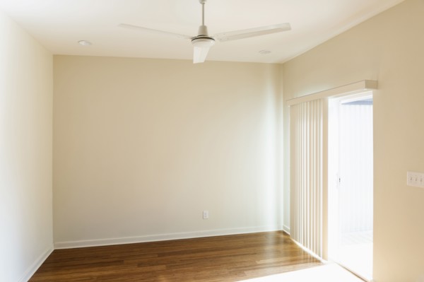 Ceiling fan over empty room