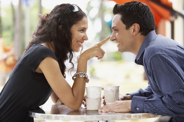 Couple smiling at each other