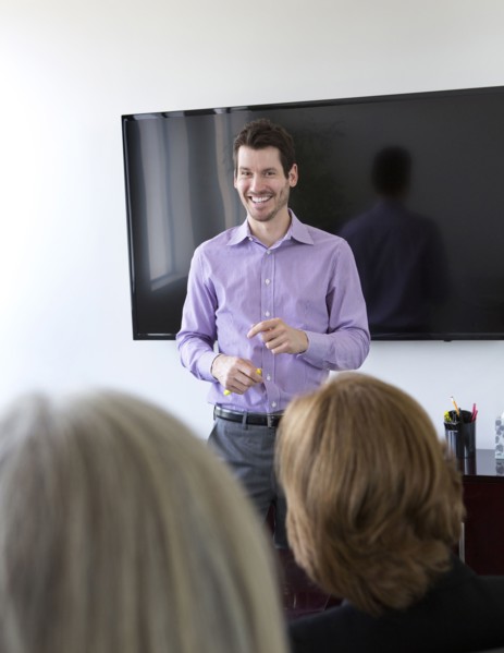 Businessman talking in meeting