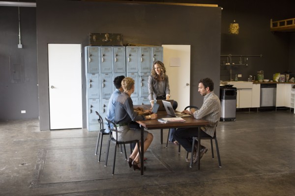 Business people talking in office meeting