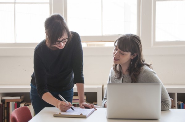 Businesswomen working together in office