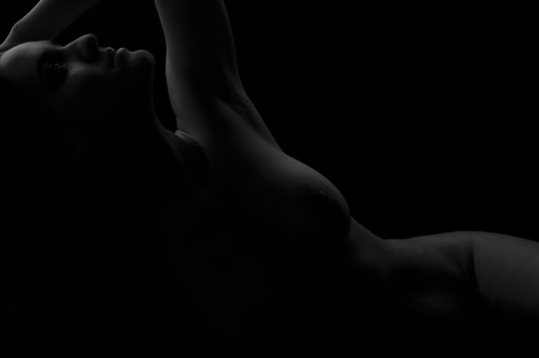 Silhouette of nude woman