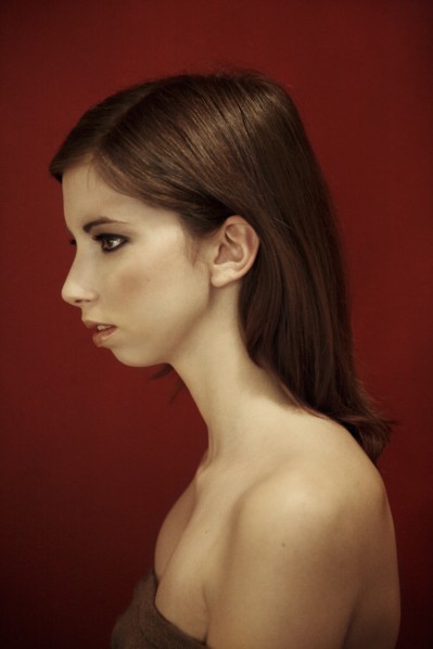 Profile of serious Caucasian woman