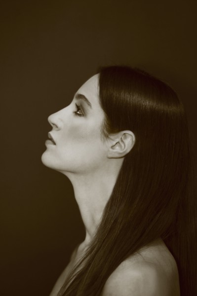 Profile of serious Caucasian woman