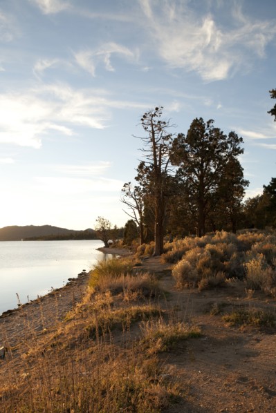 Big Bear Lake under blue sky