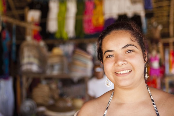 Smiling Hispanic woman
