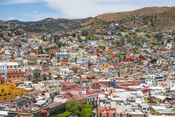 Aerial view of Guanajuato cityscape