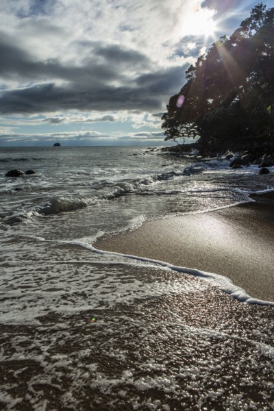 Cloudy sky over horizon at remote beach