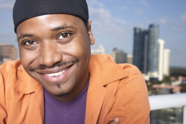 Close up of African man smiling