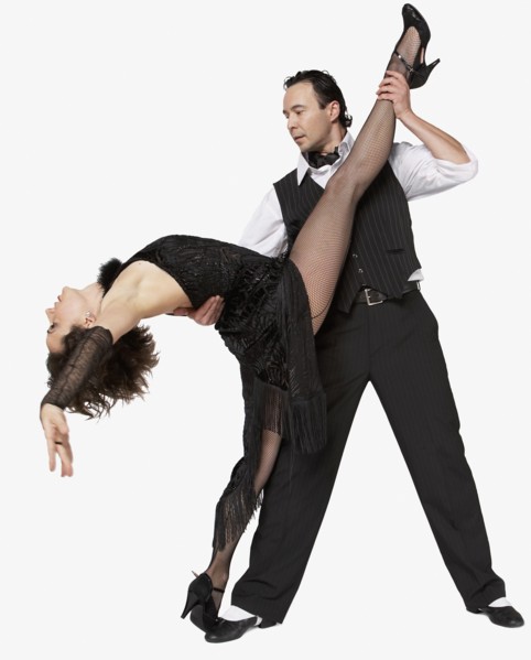 Multi-ethnic couple tango dancing