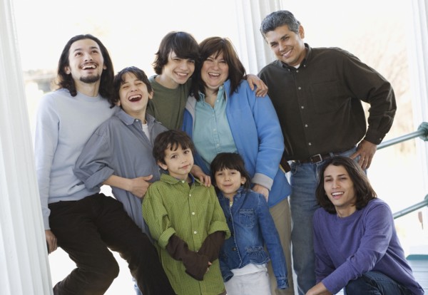 Portrait of Hispanic family