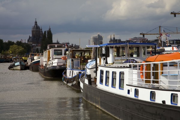 Boats on Amsterdam canal