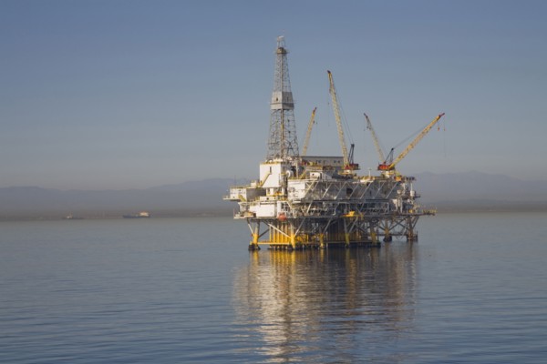 Oil rig on the ocean