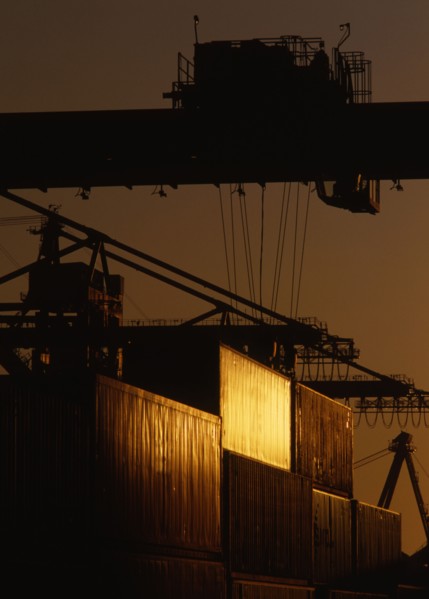 Cranes over cargo containers