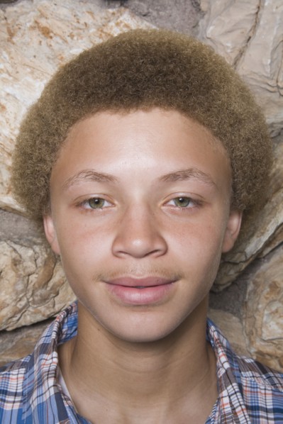 Close up of mixed race boy