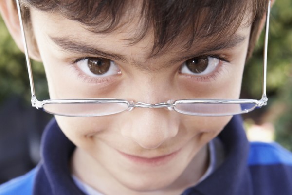 Hispanic boy wearing eyeglasses