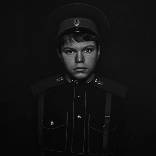 Cossack teenage soldier wearing uniform