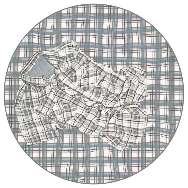 Checkered shirt on matching fabric