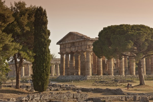 Ancient ruins in rural landscape