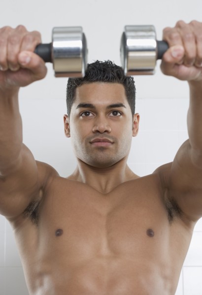 Man lifting weights