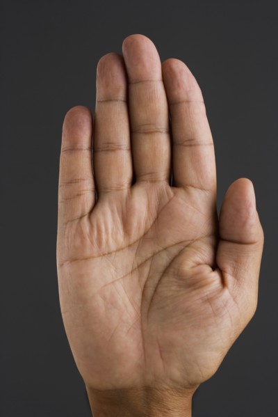 Close up of palm of hand