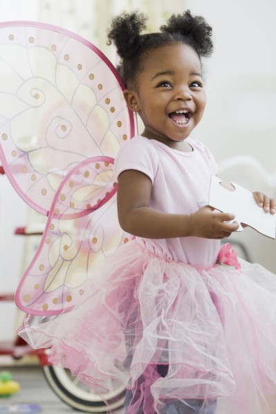 African American girl in fairy costume