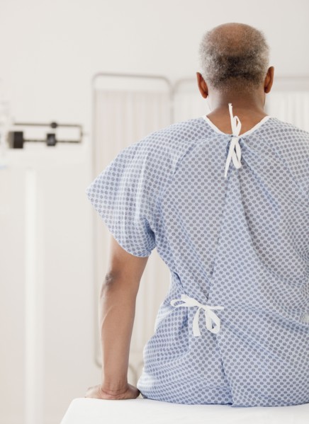 African man in hospital gown