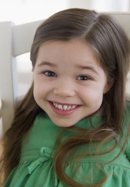 Mixed race girl smiling