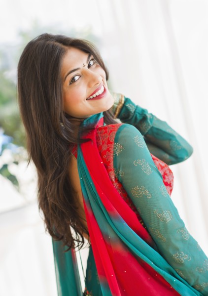 Indian woman in traditional Indian clothing