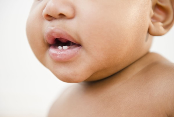 Close up of Black baby's mouth
